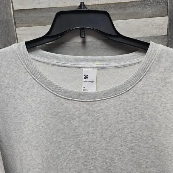 Plus Size Cotton Fleece Crewneck Cropped Sweatshirt | All in Motion | 4X - Picture 5 of 11